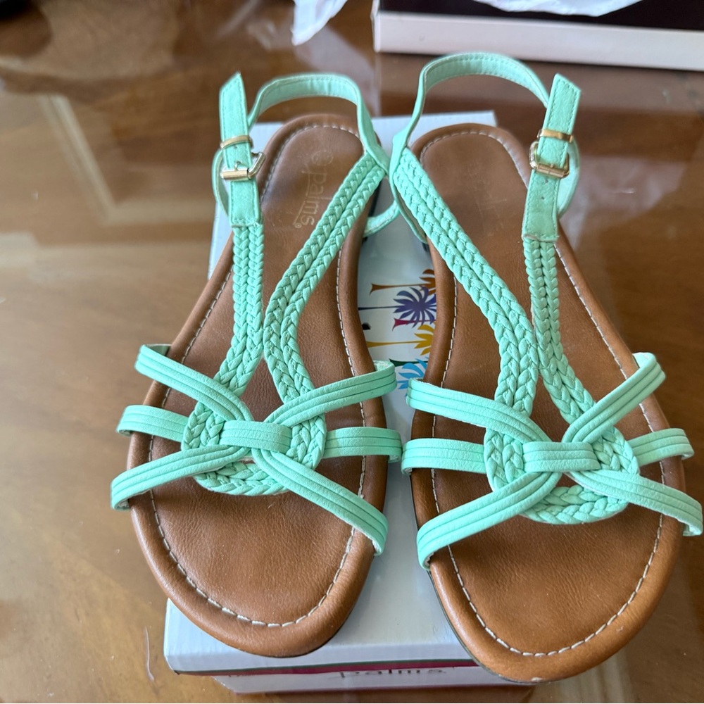 Mint Green Braided Sandals